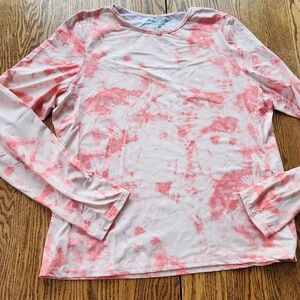 Hang Ten Pink and White Tie-Dye Long Sleeve Tee Sz XL